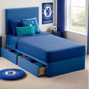 Football Theme Divan Bed No Mattress Includes 8 inch Hybrid Mattress
